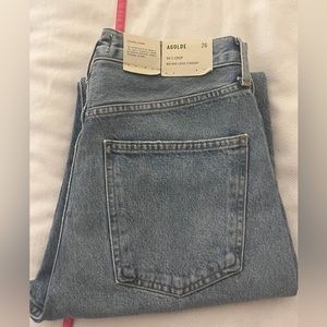 NWT Agolde 90’s crop mid rise loose straight jeans, size 26